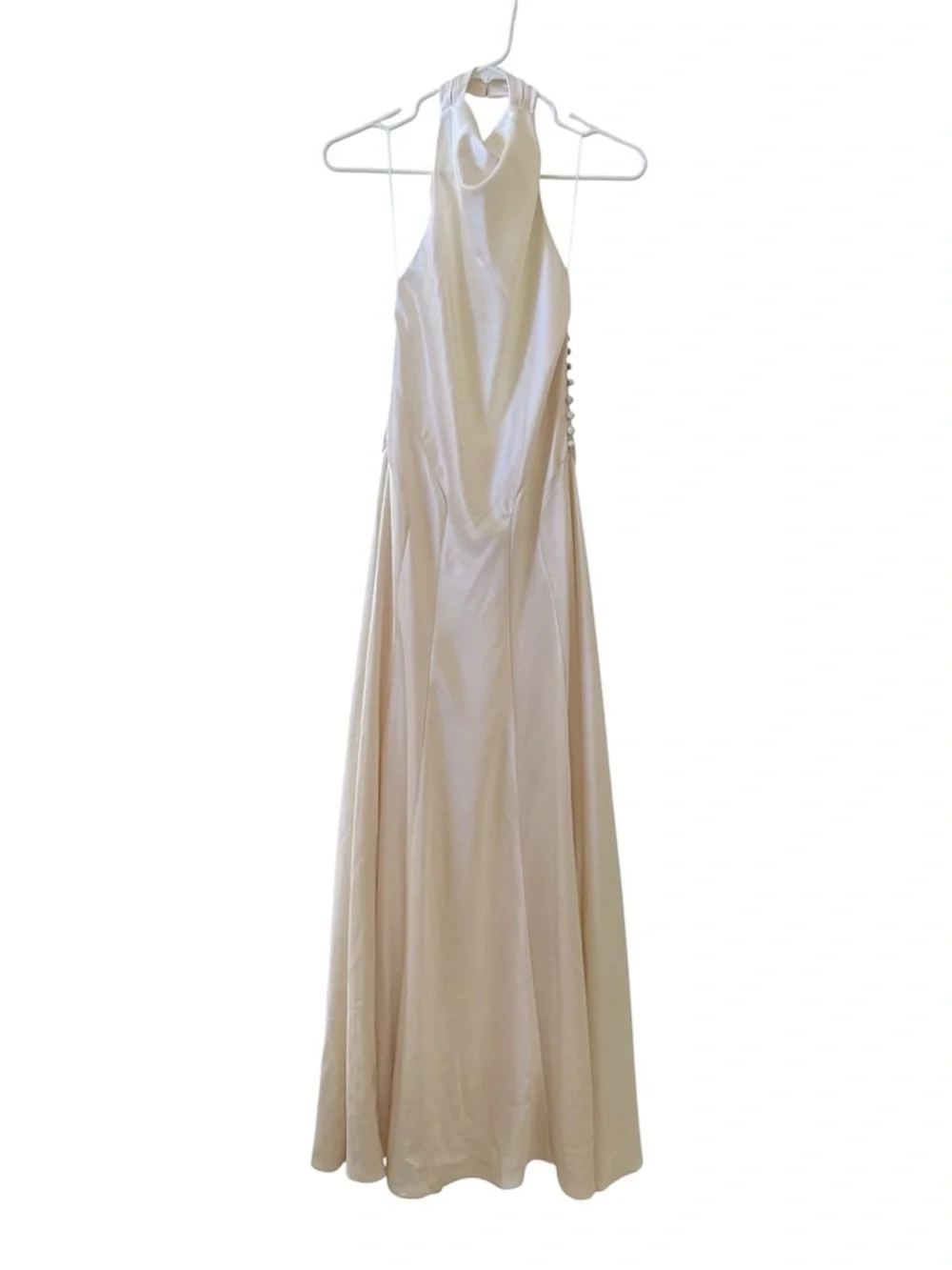 🆕 Reformation Roy Satin Maxi Dress Fior di Latte Ivory Sz 0 - Picture 2 of 6